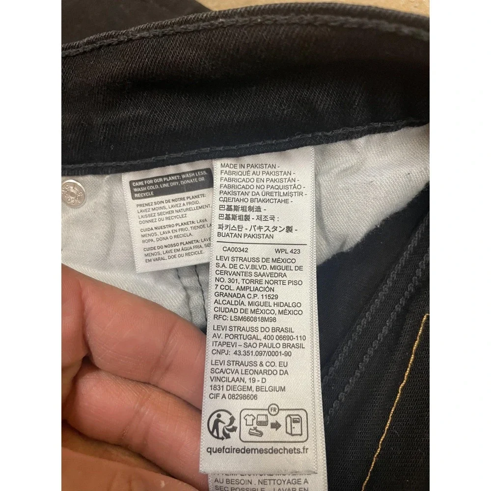 Levis 511 Jeans Mens 36x34 Black Denim Slim‎ Fit Straight Leg Zip Fly 5-Pocket